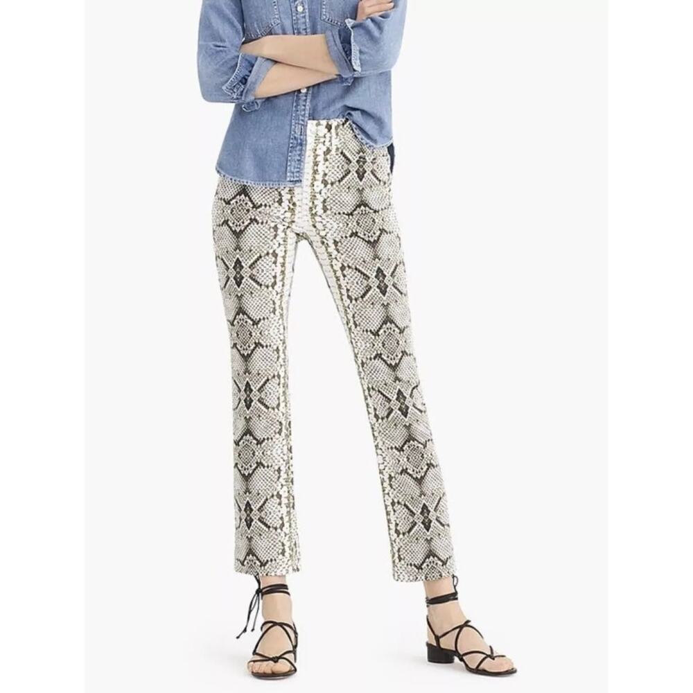 J.Crew Kickout Crop Pant Snakeskin Size 24 NWT